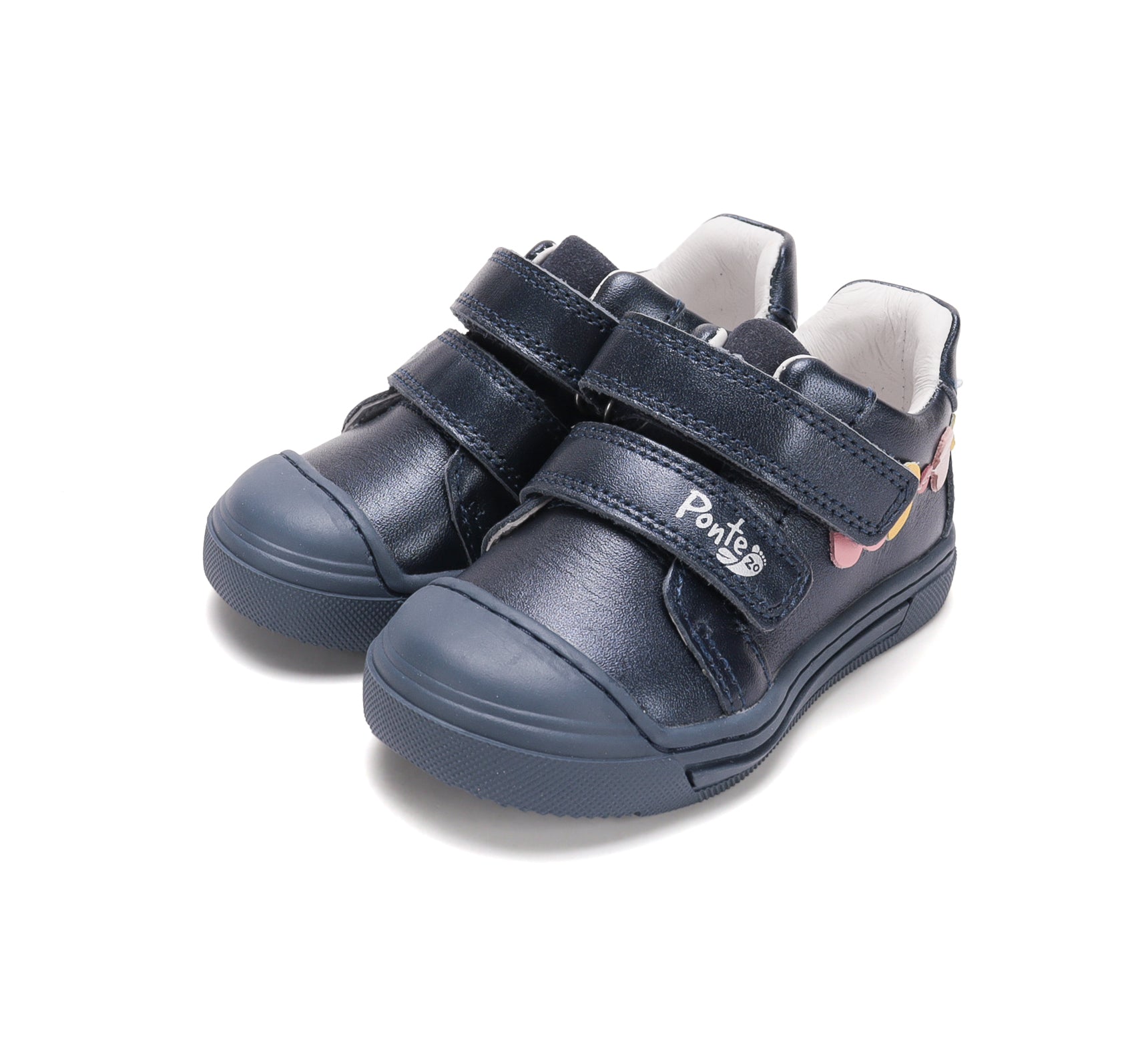D.D.Step pantofi fete Ponte20 supinati 22-33 Royal Blue cu floricele