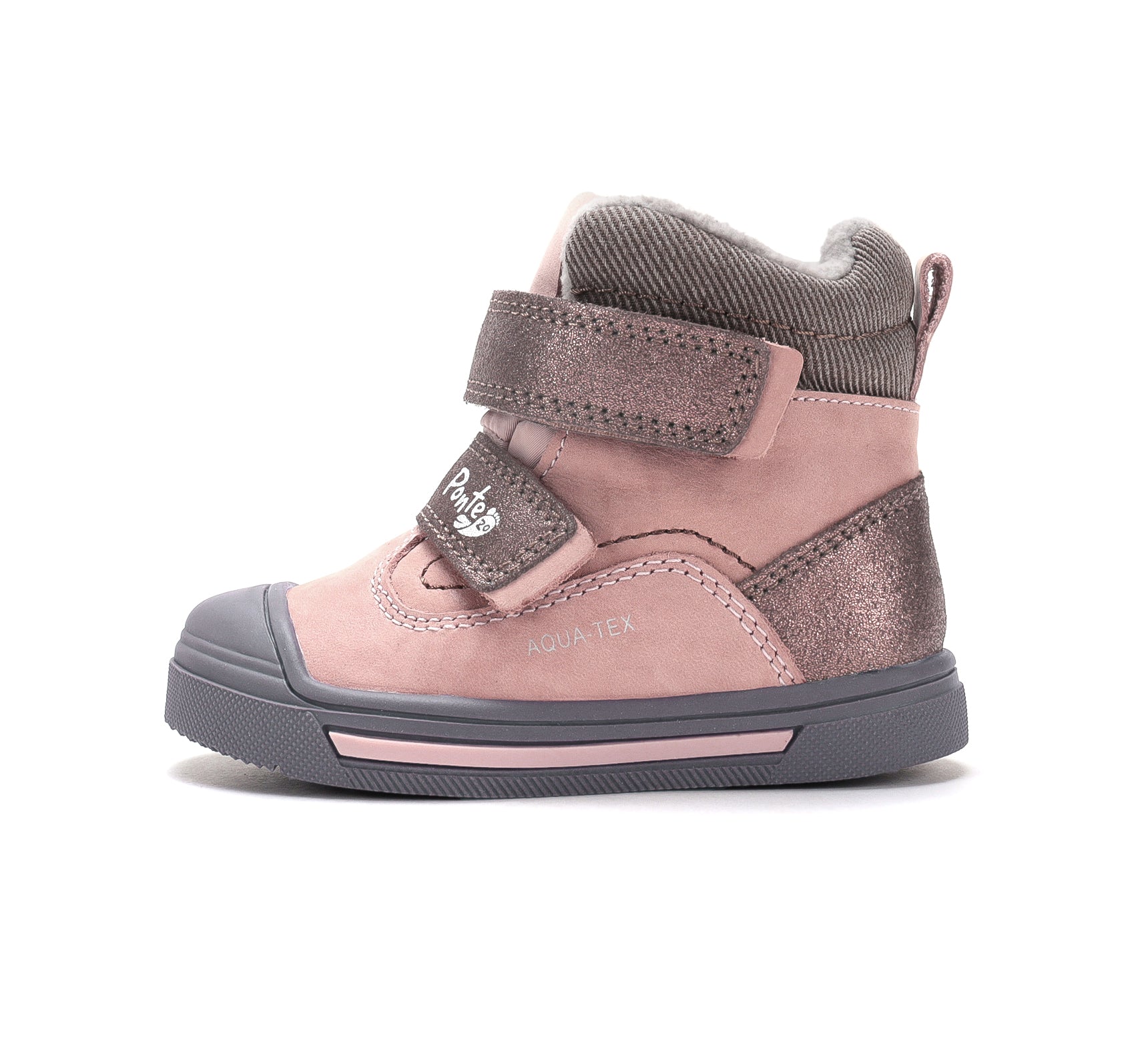 D.D.Step pantofi fete Ponte20 supinati imblaniti 22-27 Rose Gold cu maro Imagine secundară a produsului