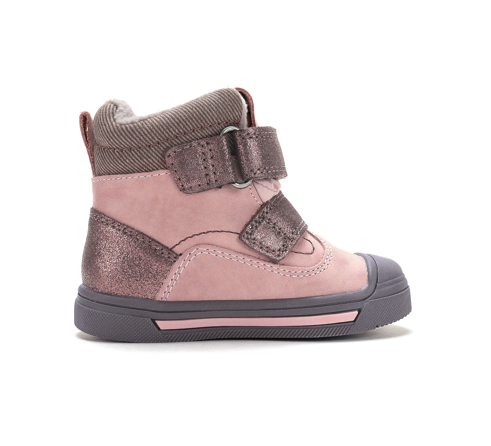 D.D.Step pantofi fete Ponte20 supinati imblaniti 22-27 Rose Gold cu maro