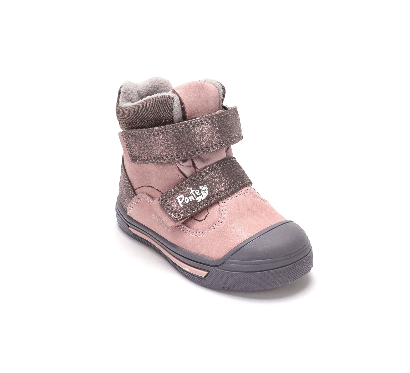 D.D.Step pantofi fete Ponte20 supinati imblaniti 22-27 Rose Gold cu maro