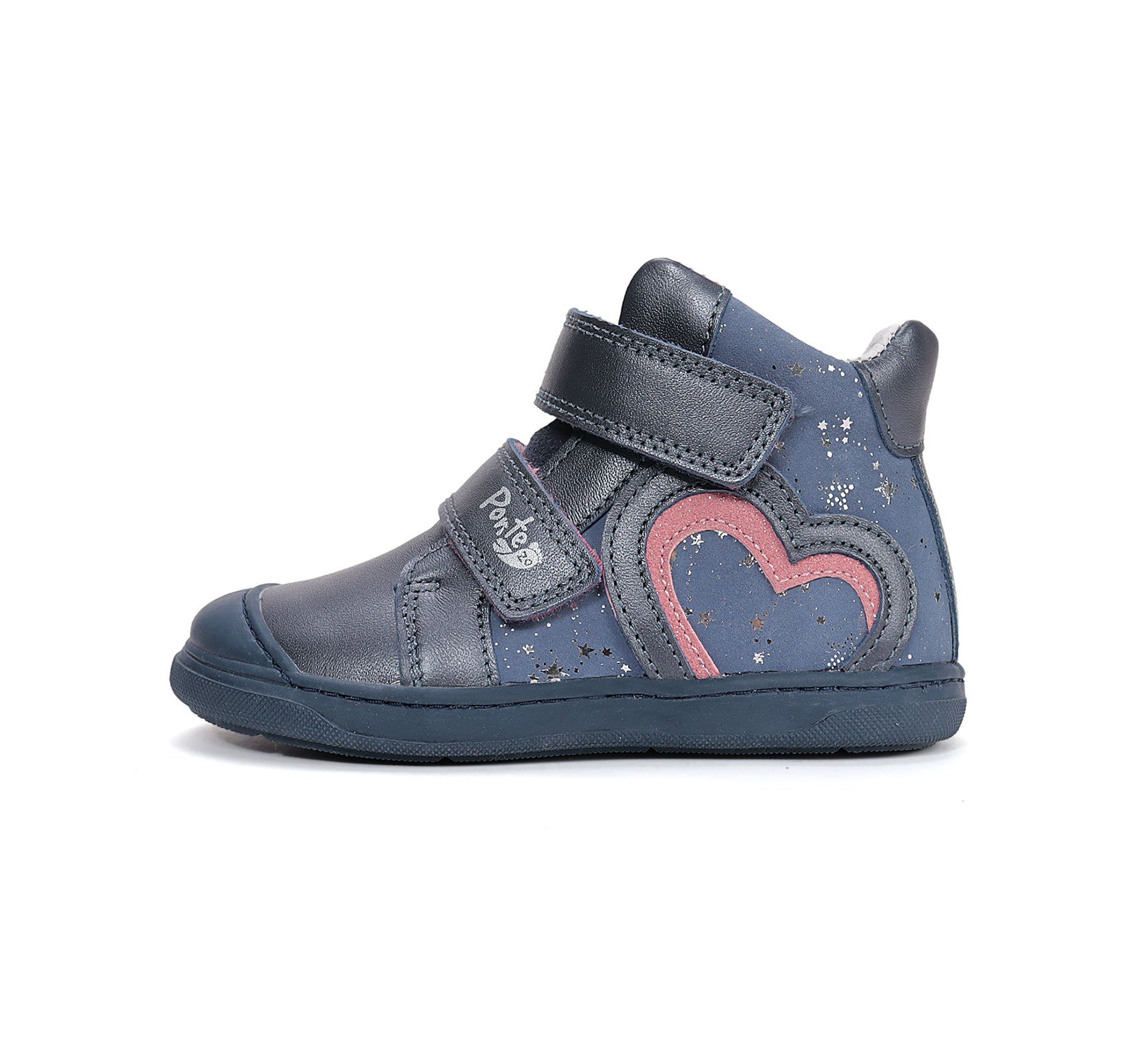 D.D.Step pantofi fete Ponte20 supinati 22-27 Cobalt cu inimioare Imagine secundară a produsului