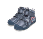 D.D.Step pantofi fete Ponte20 supinati 22-27 Cobalt cu inimioare