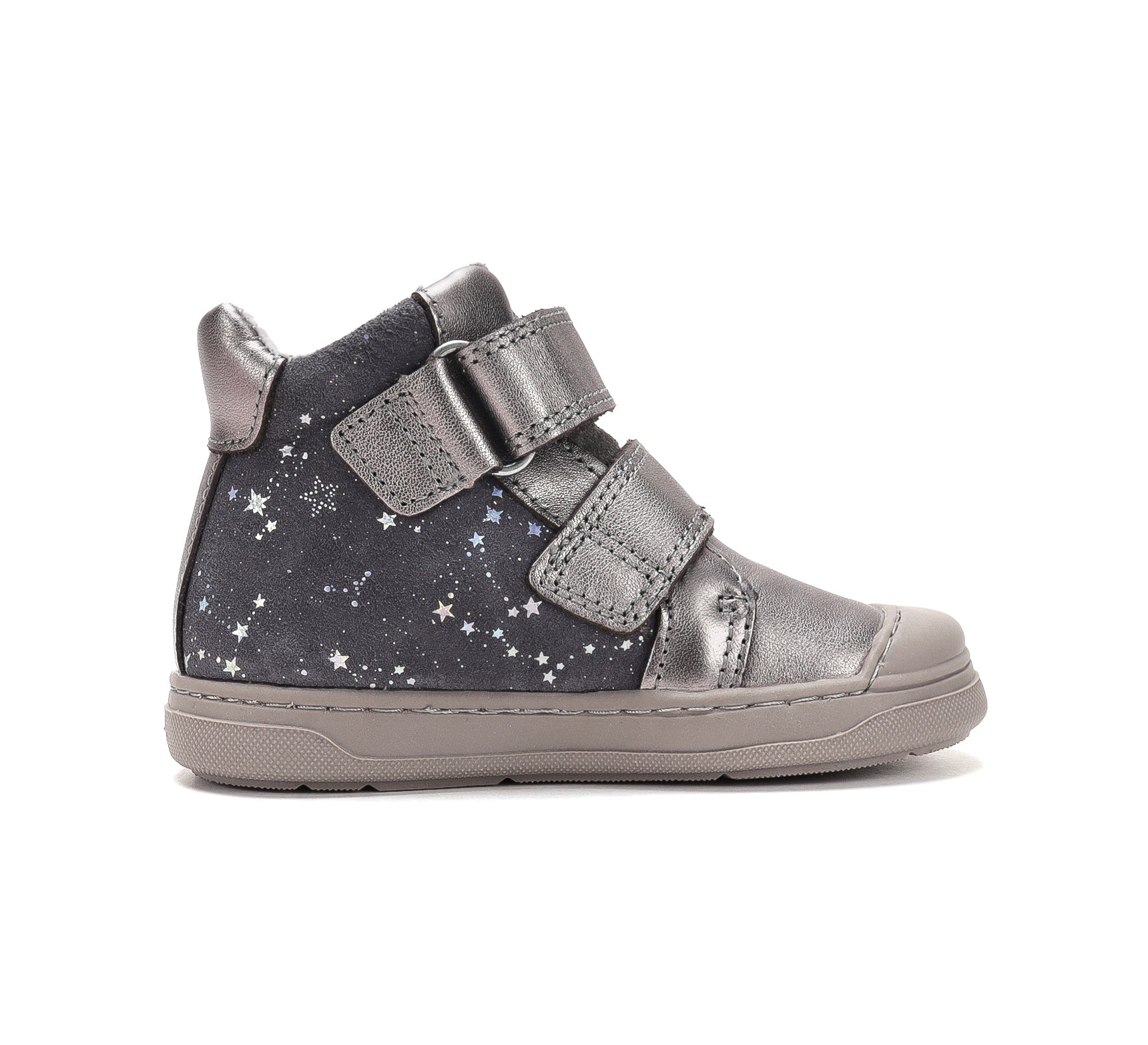 D.D.Step pantofi fete Ponte20 supinati 22-27 Metallic Grey cu inimioare