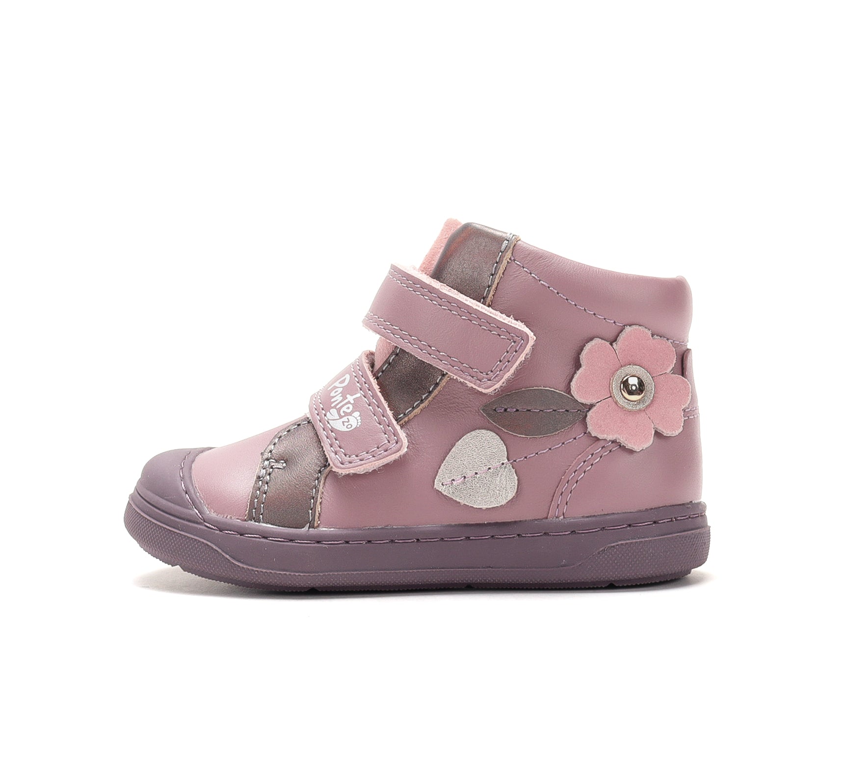 D.D.Step pantofi fete Ponte20 supinati 22-33 Lila cu floricele Imagine secundară a produsului