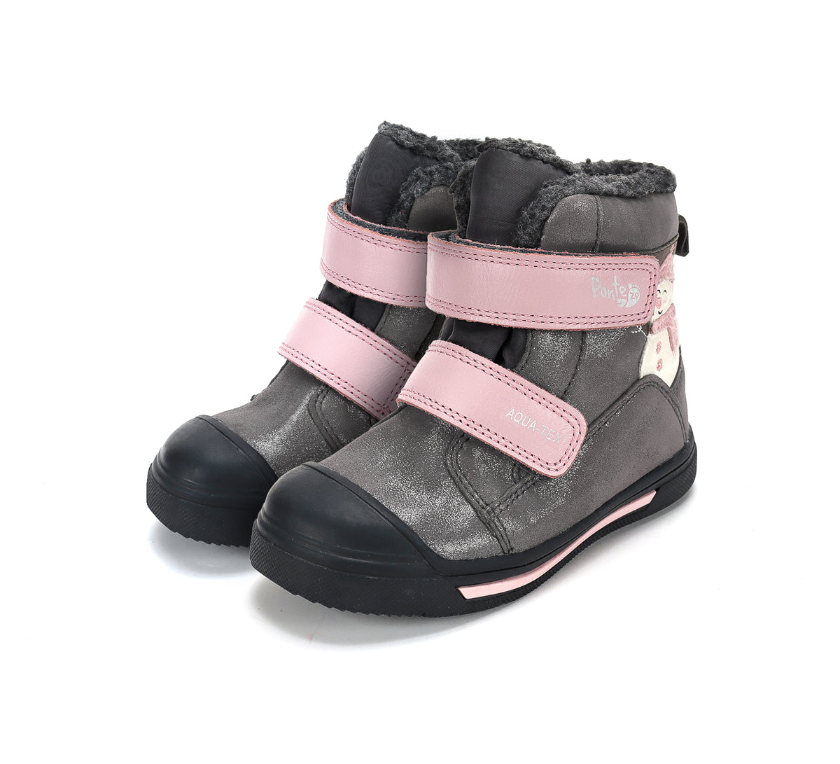 D.D.Step ghete fete imblanite Ponte20 supinati Aqua-Tex 22-27 Metallic Grey cu om de zapada Imagine principală a produsului