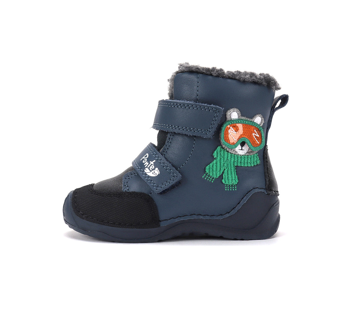 D.D.Step ghete baieti imblanite Ponte20 supinati 28-33 Royal Blue cu ursulet