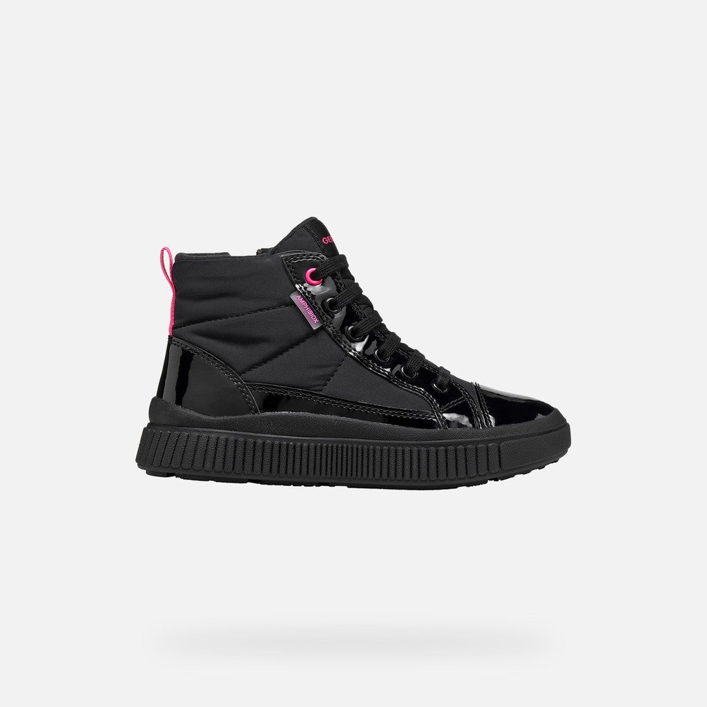 Geox Respira pantofi sport fete captusiti Laquinny Amphibiox Waterproof 28-39 Black/Fluo Fuchsia