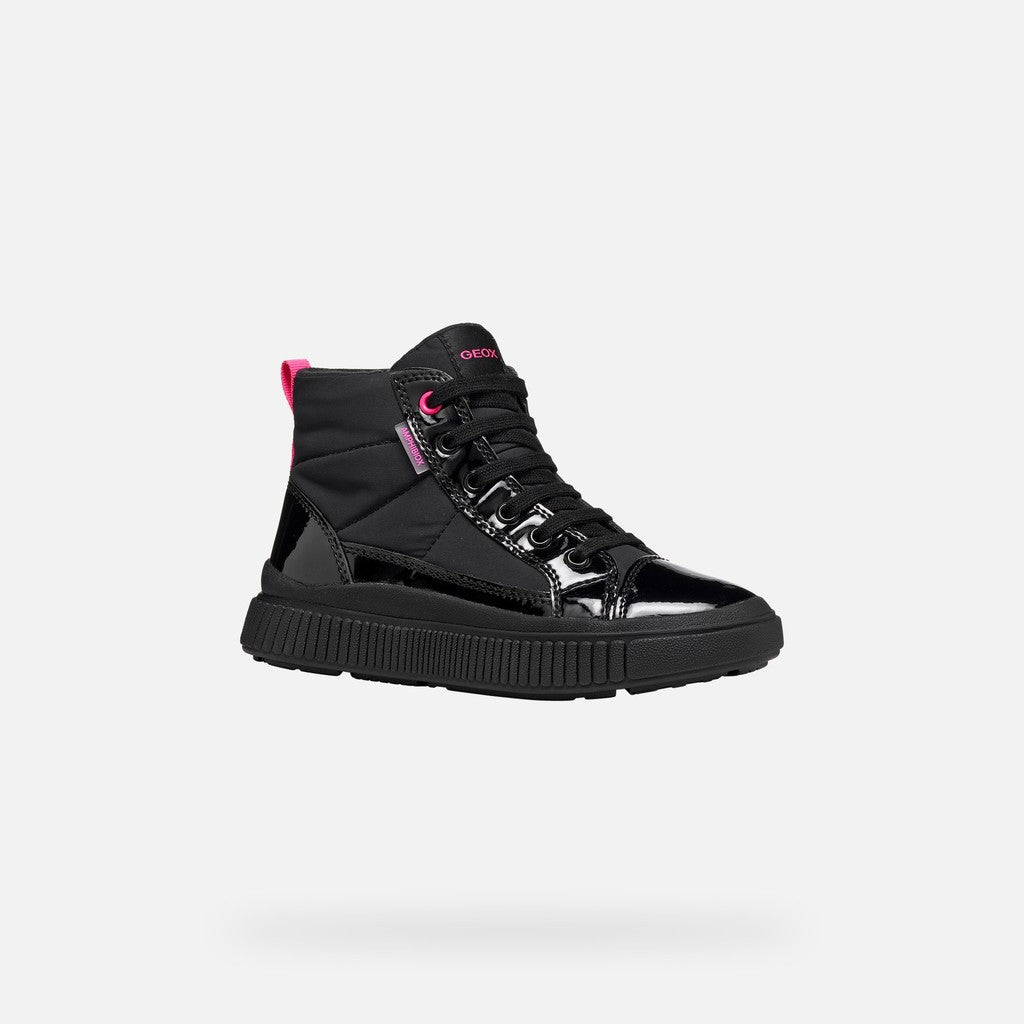 Geox Respira pantofi sport fete captusiti Laquinny Amphibiox Waterproof 28-39 Black/Fluo Fuchsia