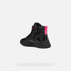 Geox Respira pantofi sport fete captusiti Laquinny Amphibiox Waterproof 28-39 Black/Fluo Fuchsia