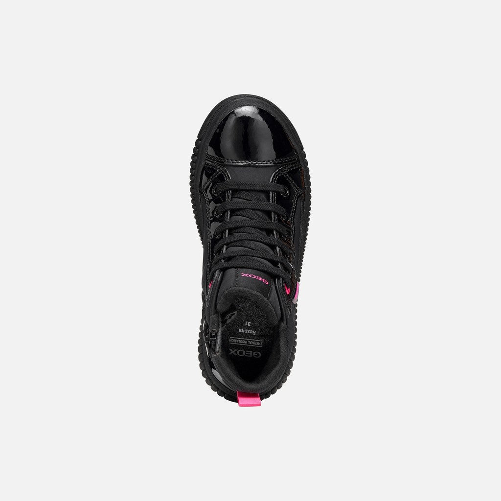 Geox Respira pantofi sport fete captusiti Laquinny Amphibiox Waterproof 28-39 Black/Fluo Fuchsia