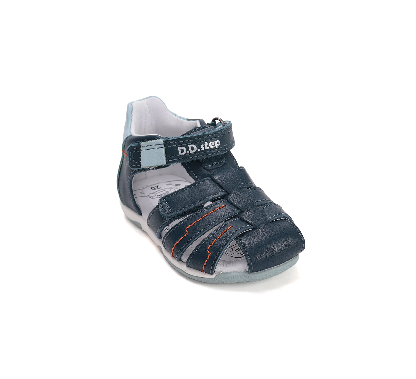 D.D.Step sandale baieti 20-25 Royal Blue cu cusaturi