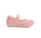 D.D.Step pantofi fete Primii pasi decupati 20-25 Rose Gold cu flori desenate