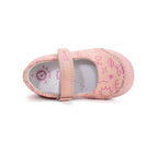 D.D.Step pantofi fete Primii pasi decupati 20-25 Rose Gold cu flori desenate