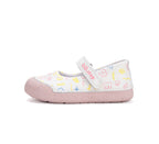 D.D.Step pantofi fete Primii pasi decupati 20-25 White cu flori desenate