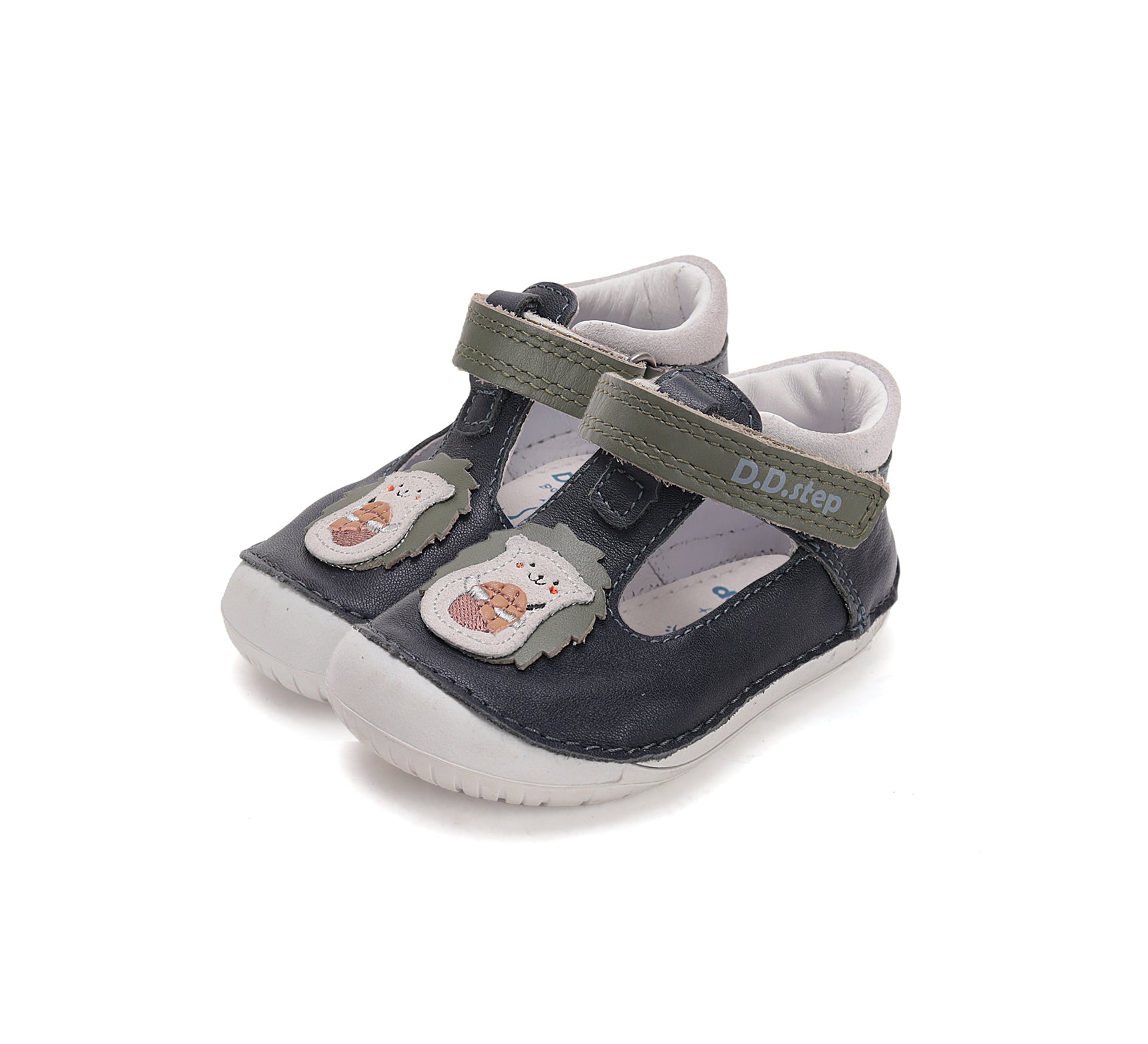 D.D.Step pantofi baieti decupati Barefoot 20-25 Royal Blue cu arici Imagine principală a produsului