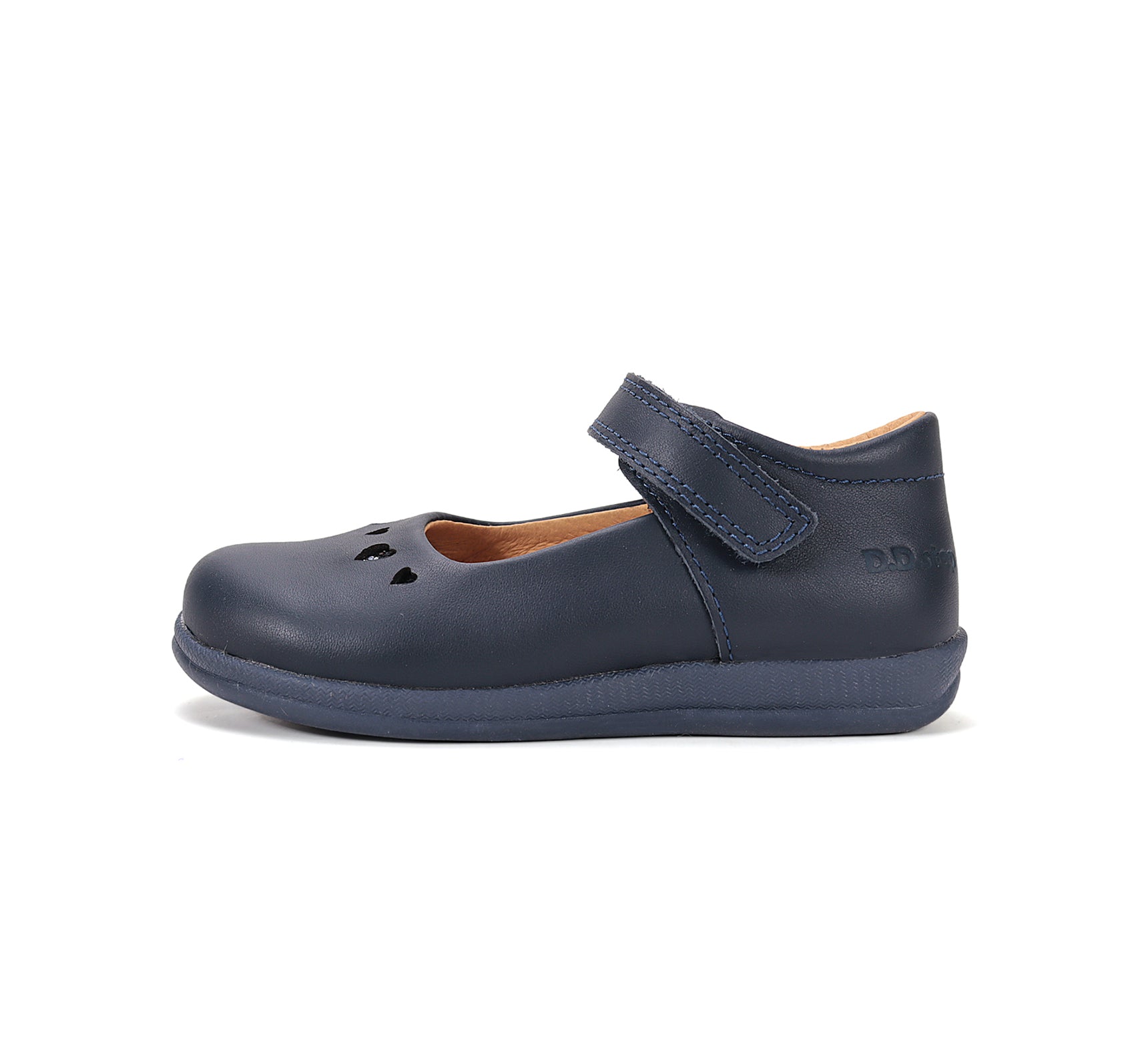 D.D.Step pantofi fete Barefoot decupati 26-37 Royal Blue cu inimioare decupate
