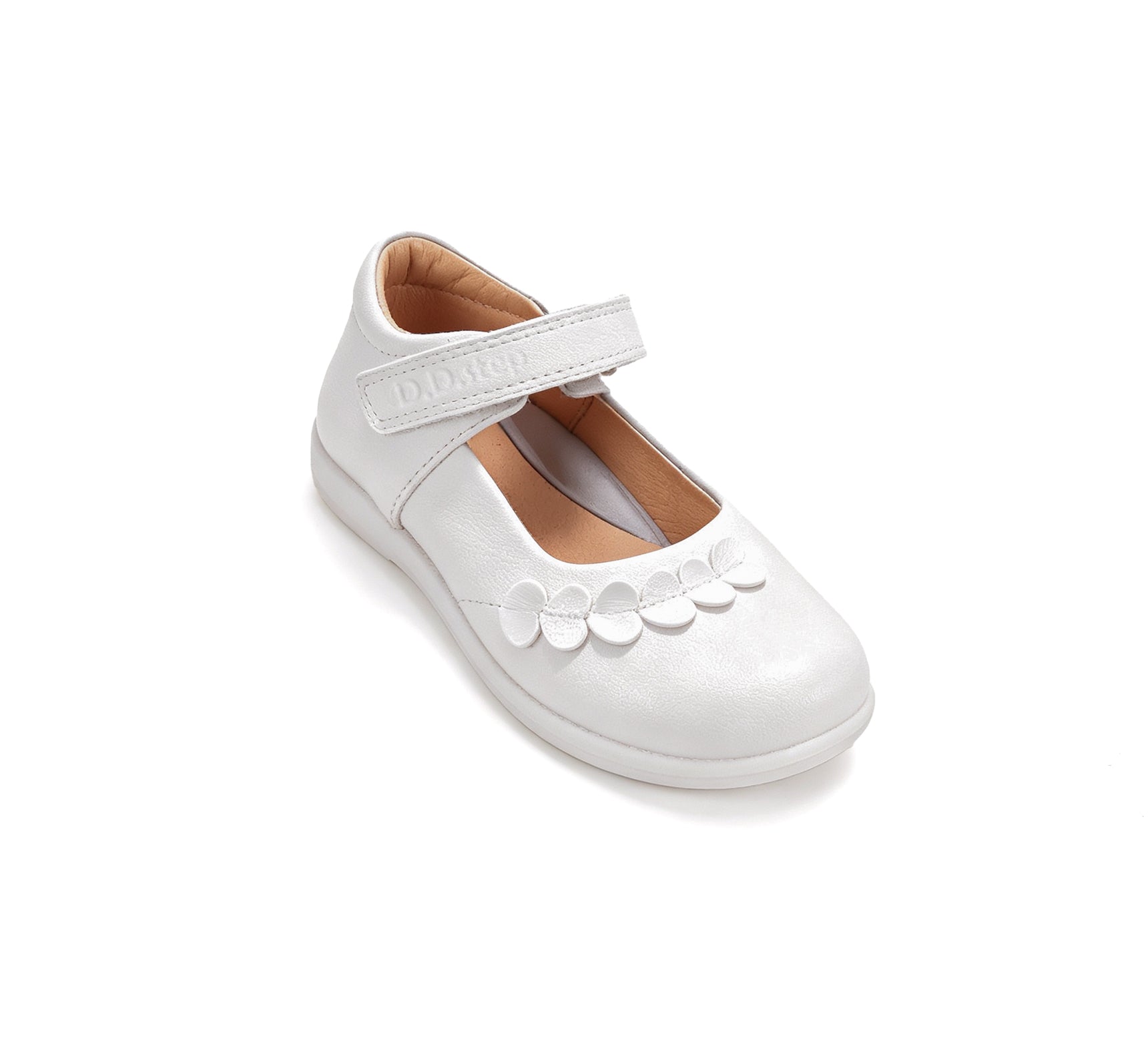 D.D.Step pantofi fete decupati 26-31 White cu inimioare aplicate