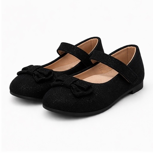 i`Miss Q pantofi fetite tip balerini cu fundita 24-30 Black Imagine principală a produsului