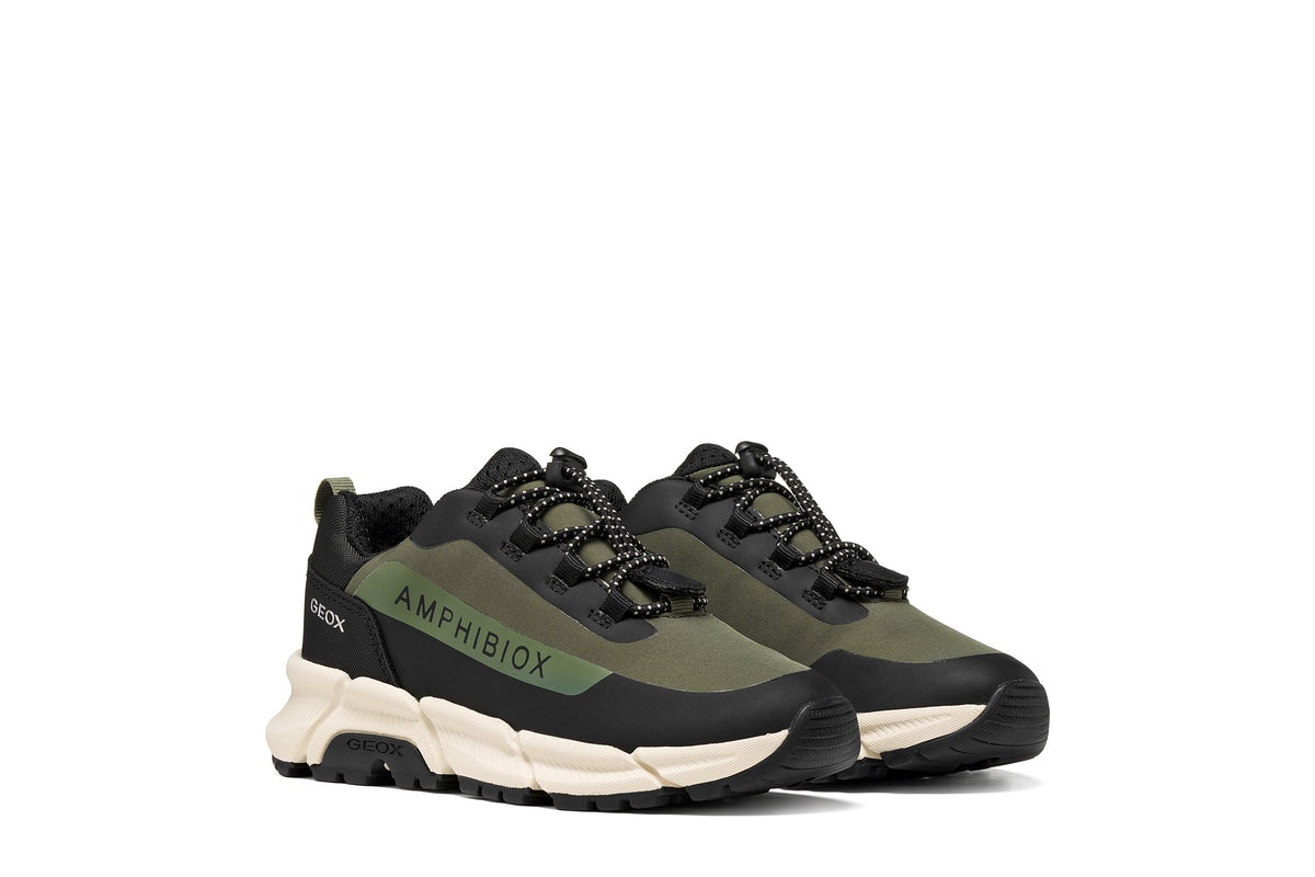 Geox pantofi baieti Flexyper Plus AmphibioxTEX Waterproof 28-38 Military/Black