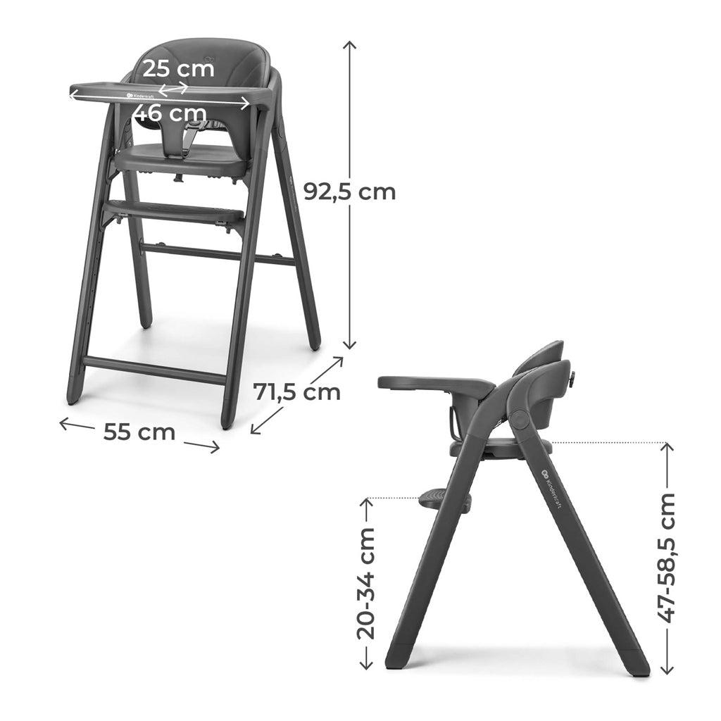 Kinderkraft scaun de masa 3in1 Tino 6m+ Grey