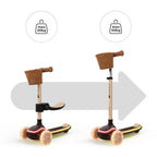 Kinderkraft trotineta si scooter 2in1  RAKET UP cu LED 12m+ Beige