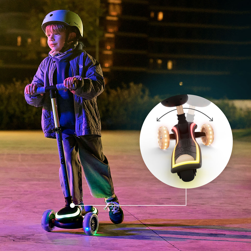 Kinderkraft trotineta si scooter 2in1  RAKET UP cu LED 12m+ Beige