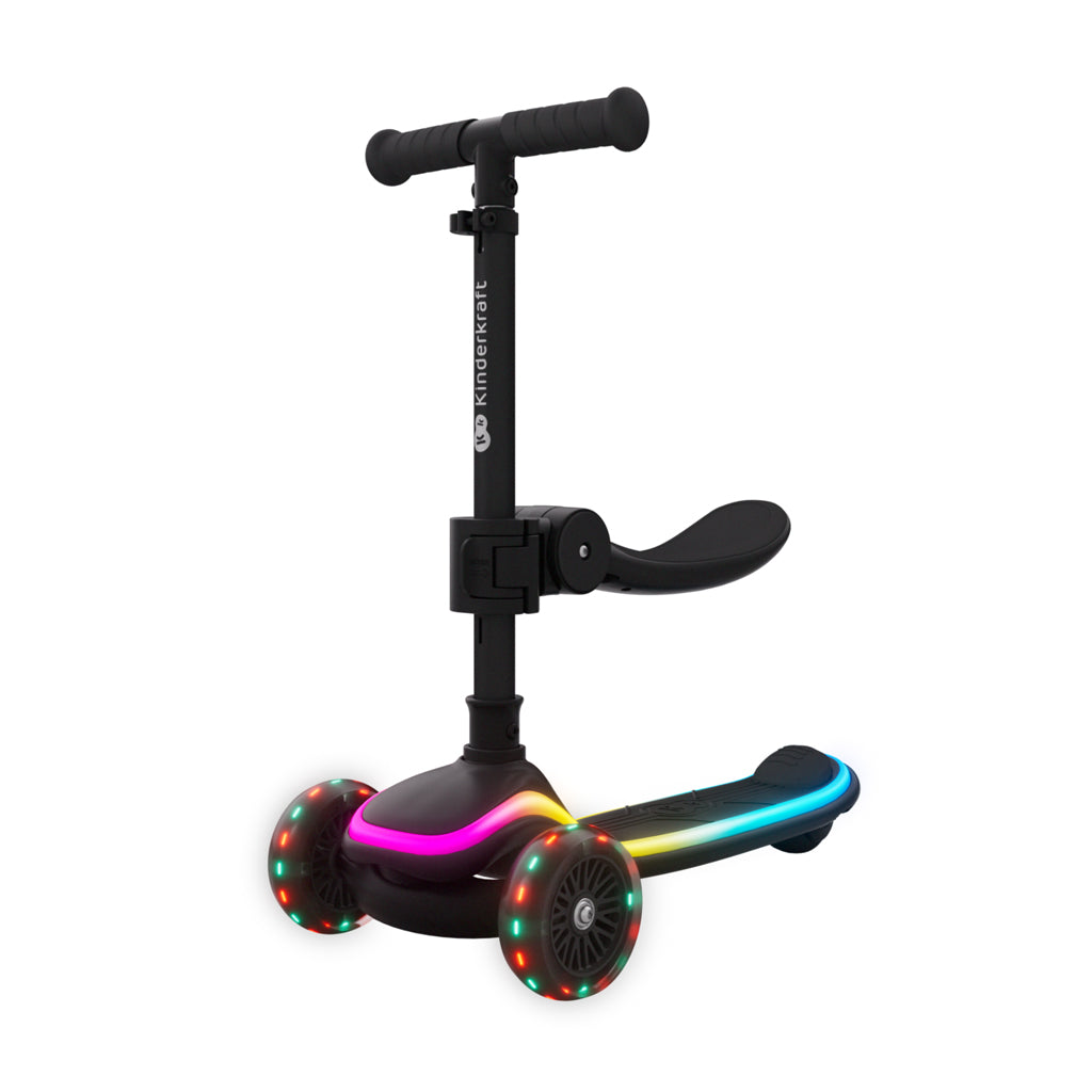 Kinderkraft trotineta si scooter 2in1  RAKET UP cu LED 12m+ Black