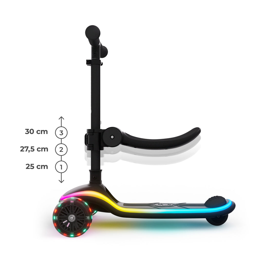 Kinderkraft trotineta si scooter 2in1  RAKET UP cu LED 12m+ Black