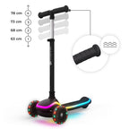 Kinderkraft trotineta si scooter 2in1  RAKET UP cu LED 12m+ Black