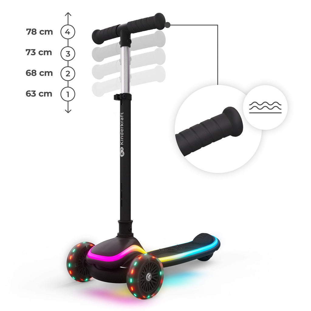Kinderkraft trotineta si scooter 2in1  RAKET UP cu LED 12m+ Black