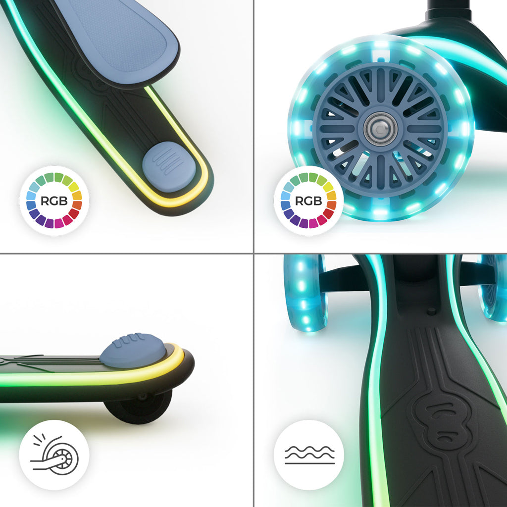 Kinderkraft trotineta si scooter 2in1  RAKET UP cu LED 12m+ Blue