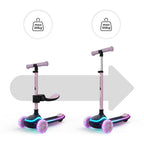 Kinderkraft trotineta si scooter 2in1  RAKET UP cu LED 12m+ Pink