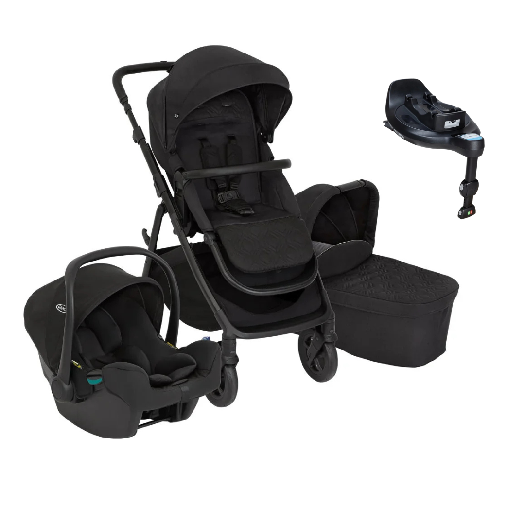 Graco carucior 3in1 Near2Me DLX 0m+ Midnight + CADOU Bază Isofix rotativă Imagine principală a produsului