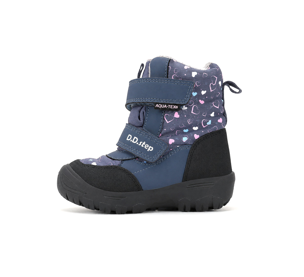 D.D.Step ghete fete Aqua-Tex captusite 22-33 Royal Blue cu inimioare