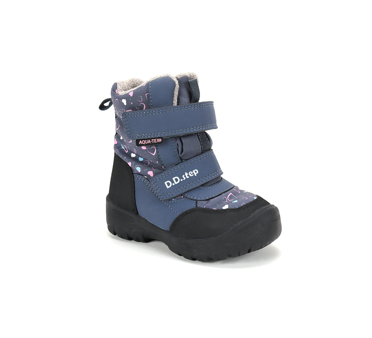 D.D.Step ghete fete Aqua-Tex captusite 22-33 Royal Blue cu inimioare
