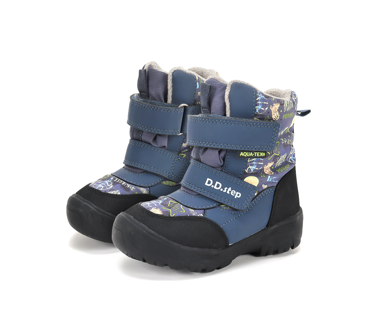 D.D.Step ghete baieti Aqua-Tex captusite 28-33 Royal Blue cu Basketball Imagine principală a produsului