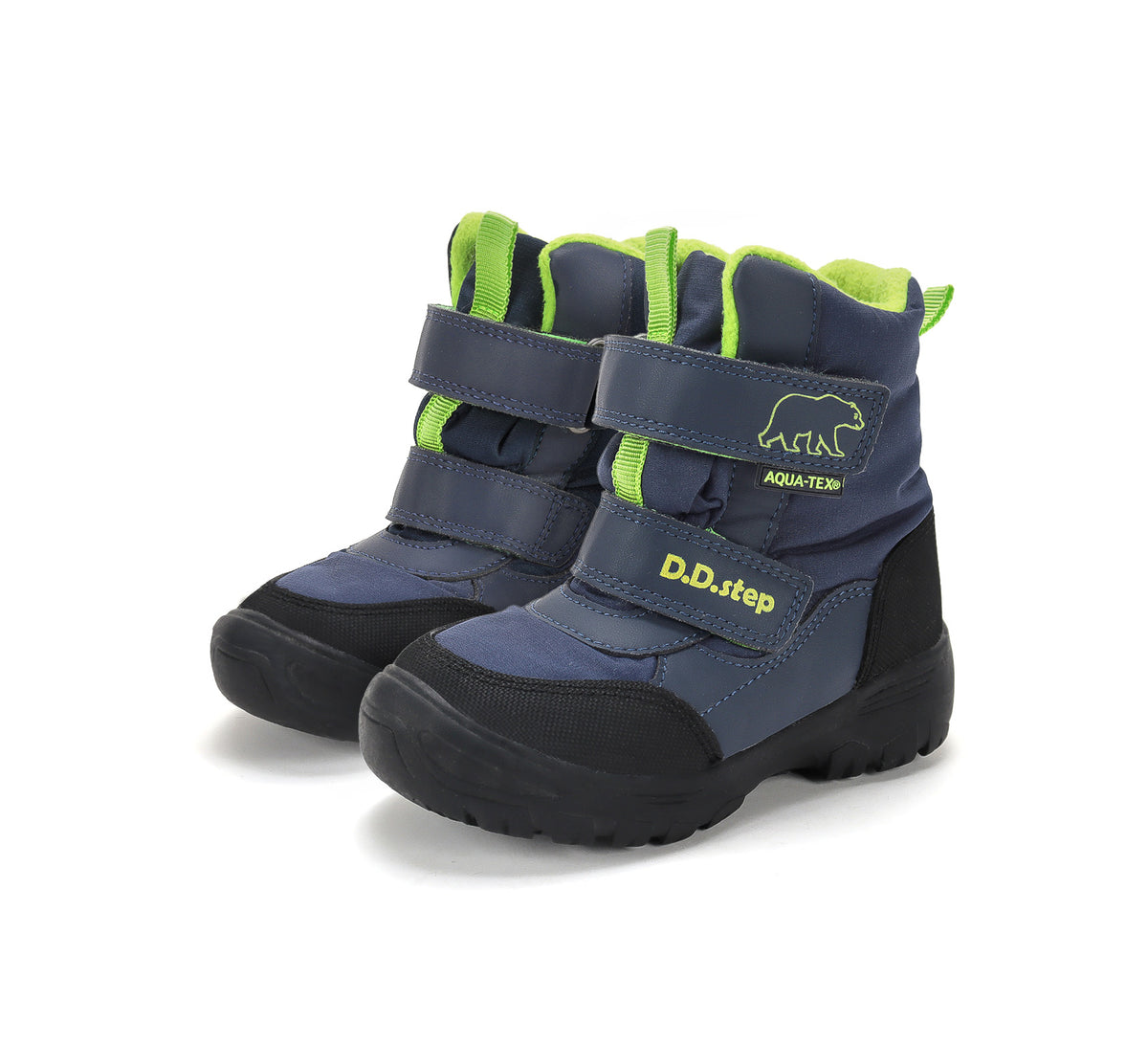 D.D.Step ghete baieti Aqua-Tex captusite 22-33 Royal Blue cu urs polar Imagine principală a produsului
