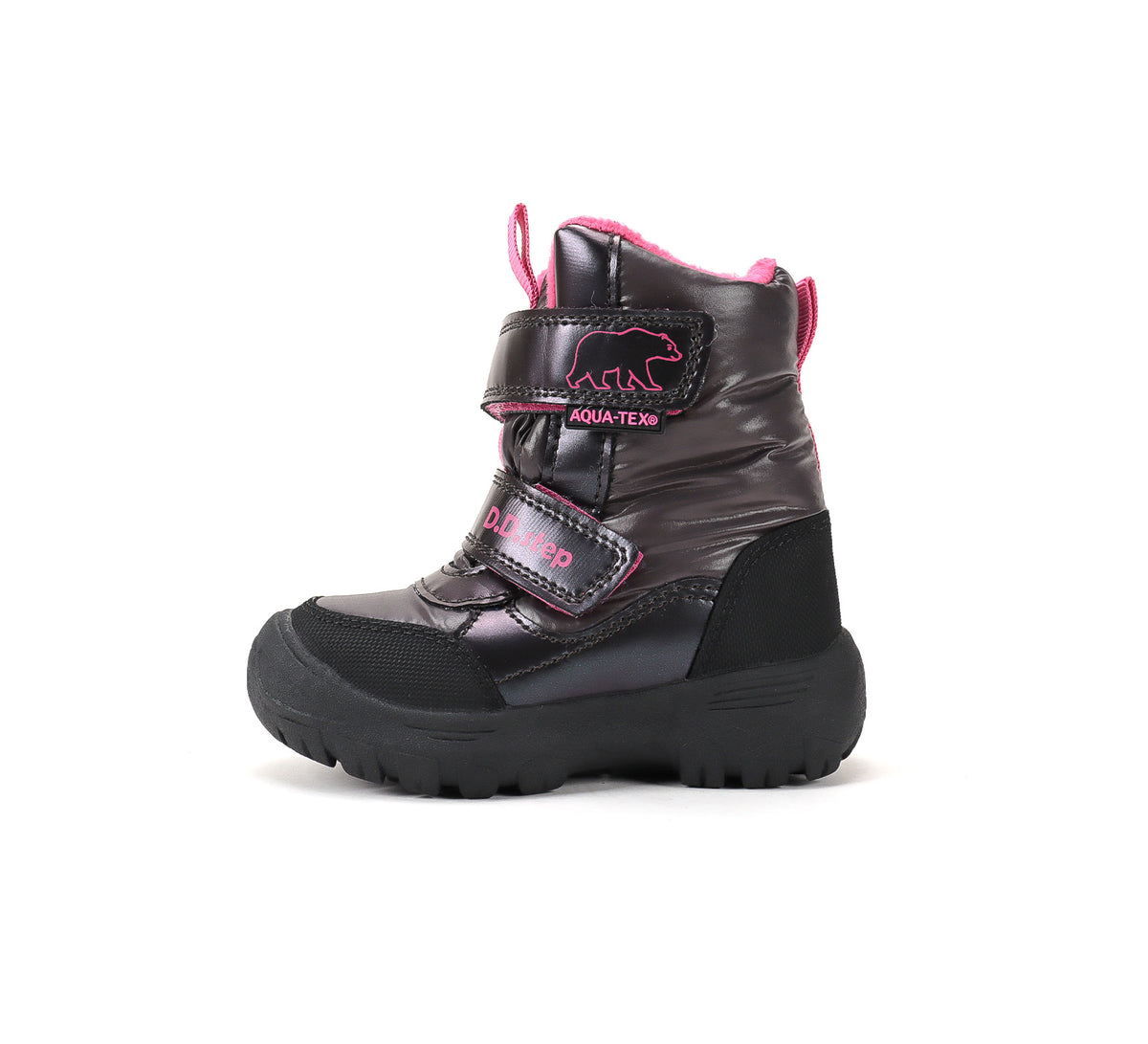 D.D.Step ghete fete Aqua-Tex captusite 22-33 Marine Grey cu urs polar