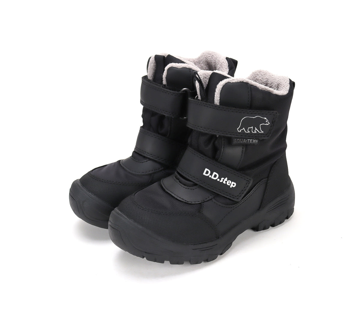 D.D.Step ghete baieti Aqua-Tex captusite 22-33 Black cu urs polar Imagine principală a produsului