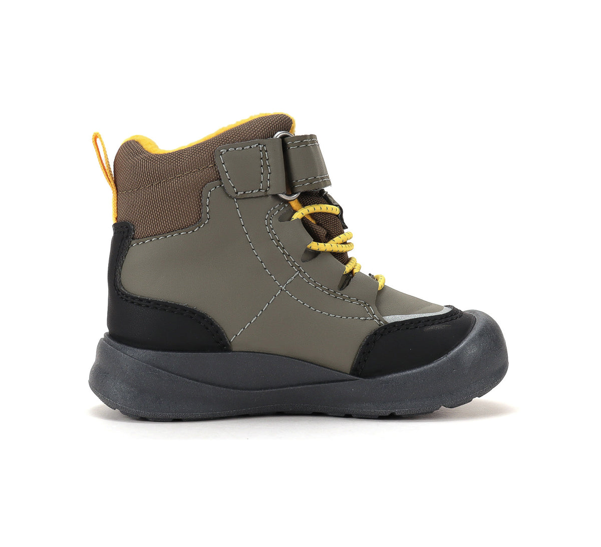 D.D.Step ghete baieti impermeabile si captusite Aqua-Tex 22-33 Olive cu galben
