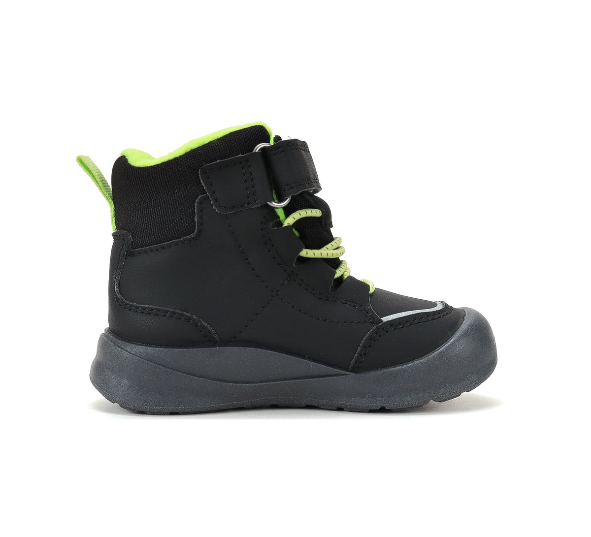 D.D.Step ghete baieti impermeabile si captusite Aqua-Tex 22-33 Black cu verde neon
