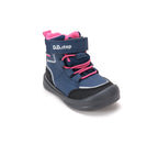 D.D.Step ghete fete impermeabile si captusite Aqua-Tex 22-33 Royal Blue cu roz