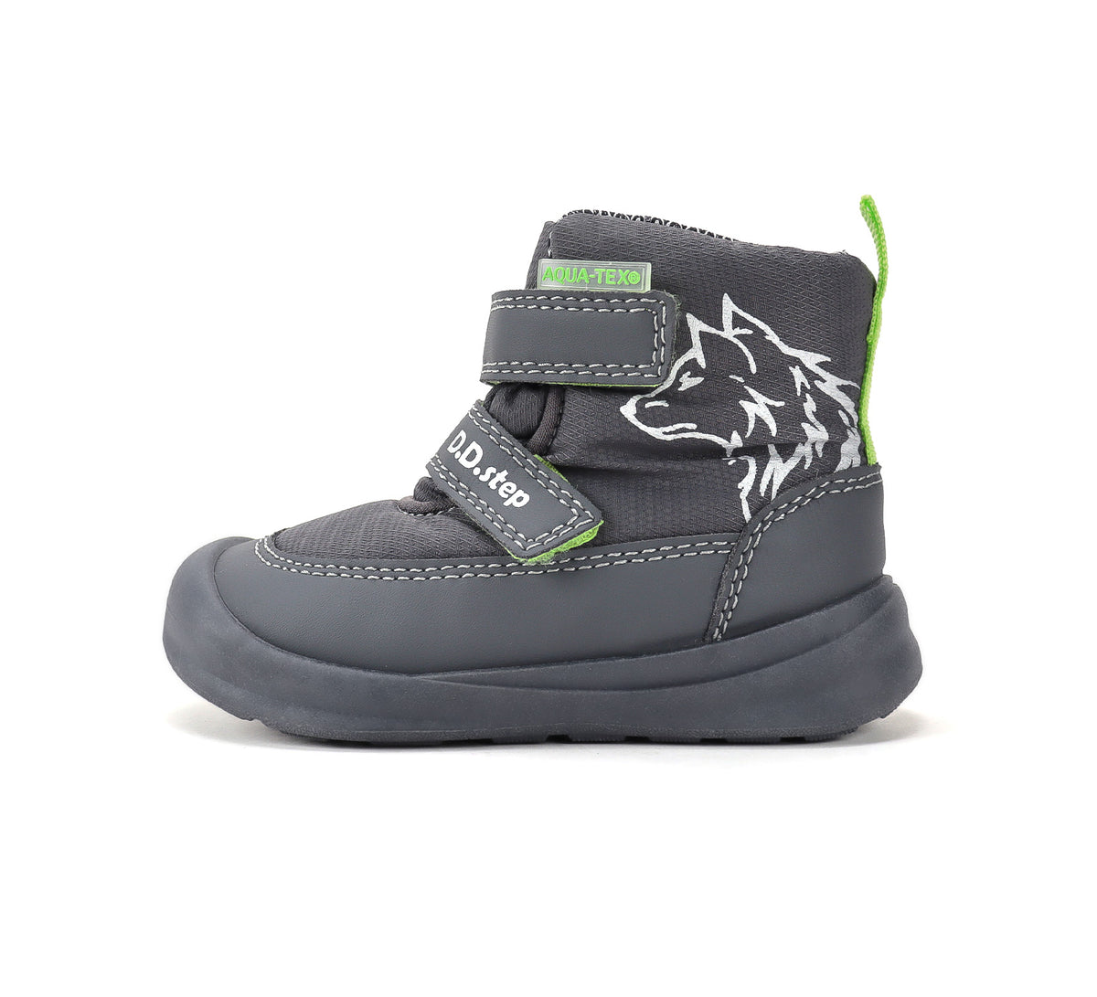 D.D.Step ghete baieti impermeabile Aqua-Tex 22-27 Marine Grey cu lup