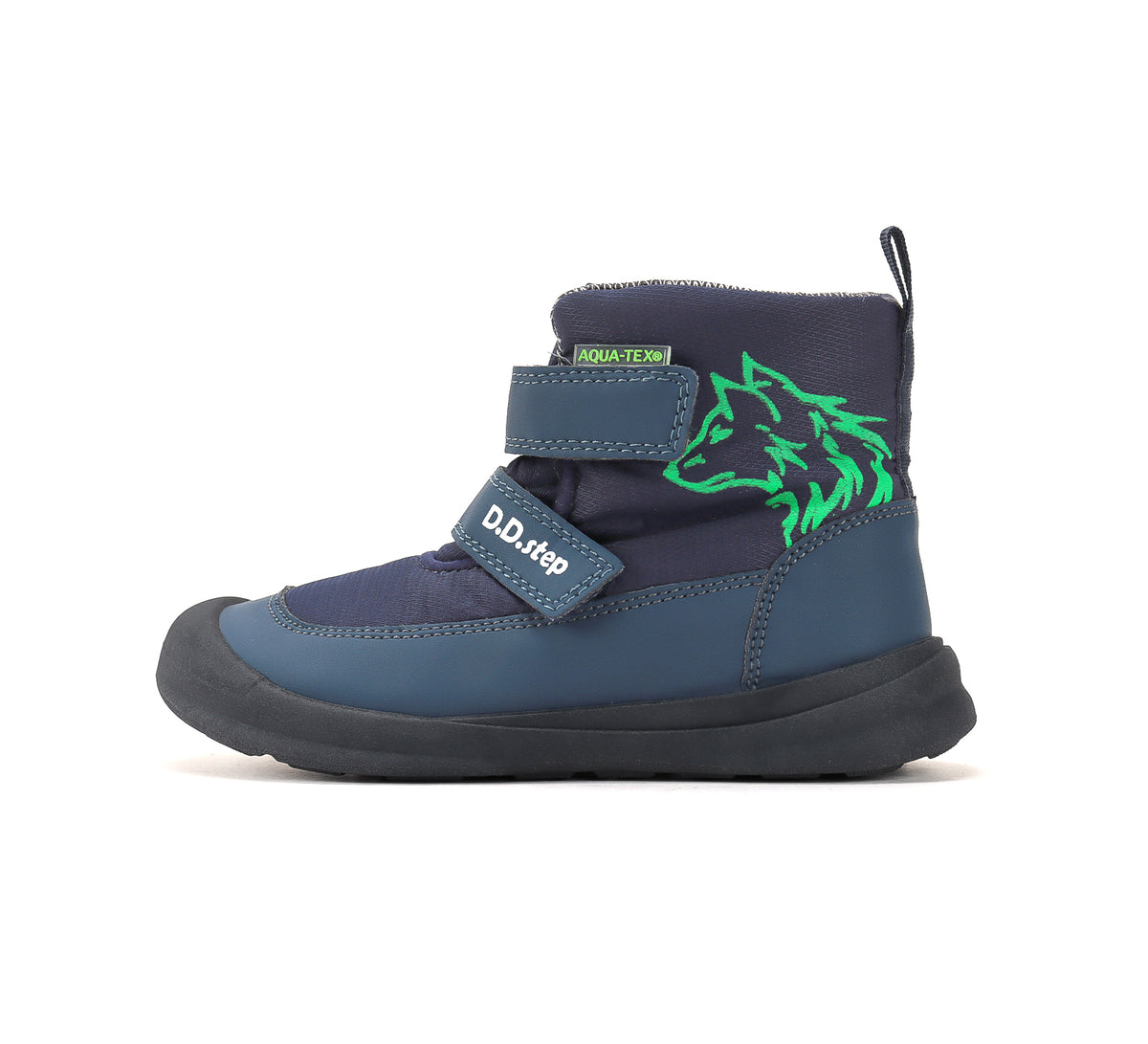 D.D.Step ghete baieti impermeabile Aqua-Tex 22-27 Royal Blue cu lup