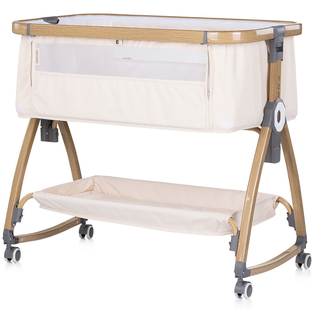 Chipolino Patut co-sleeper Charisma cu laterala culisanta 0m+ Cashmere wood Imagine secundară a produsului