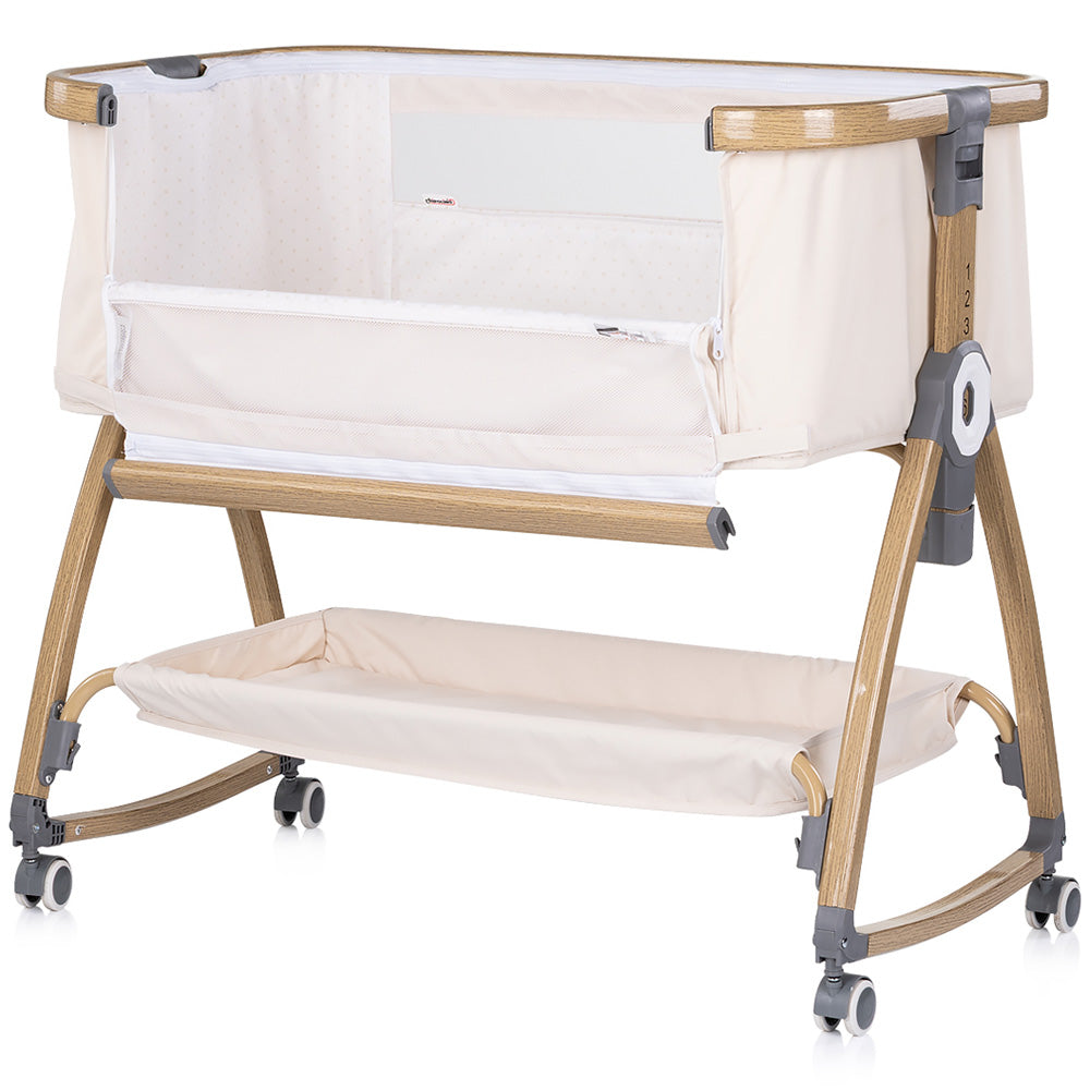 Chipolino Patut co-sleeper Charisma cu laterala culisanta 0m+ Cashmere wood