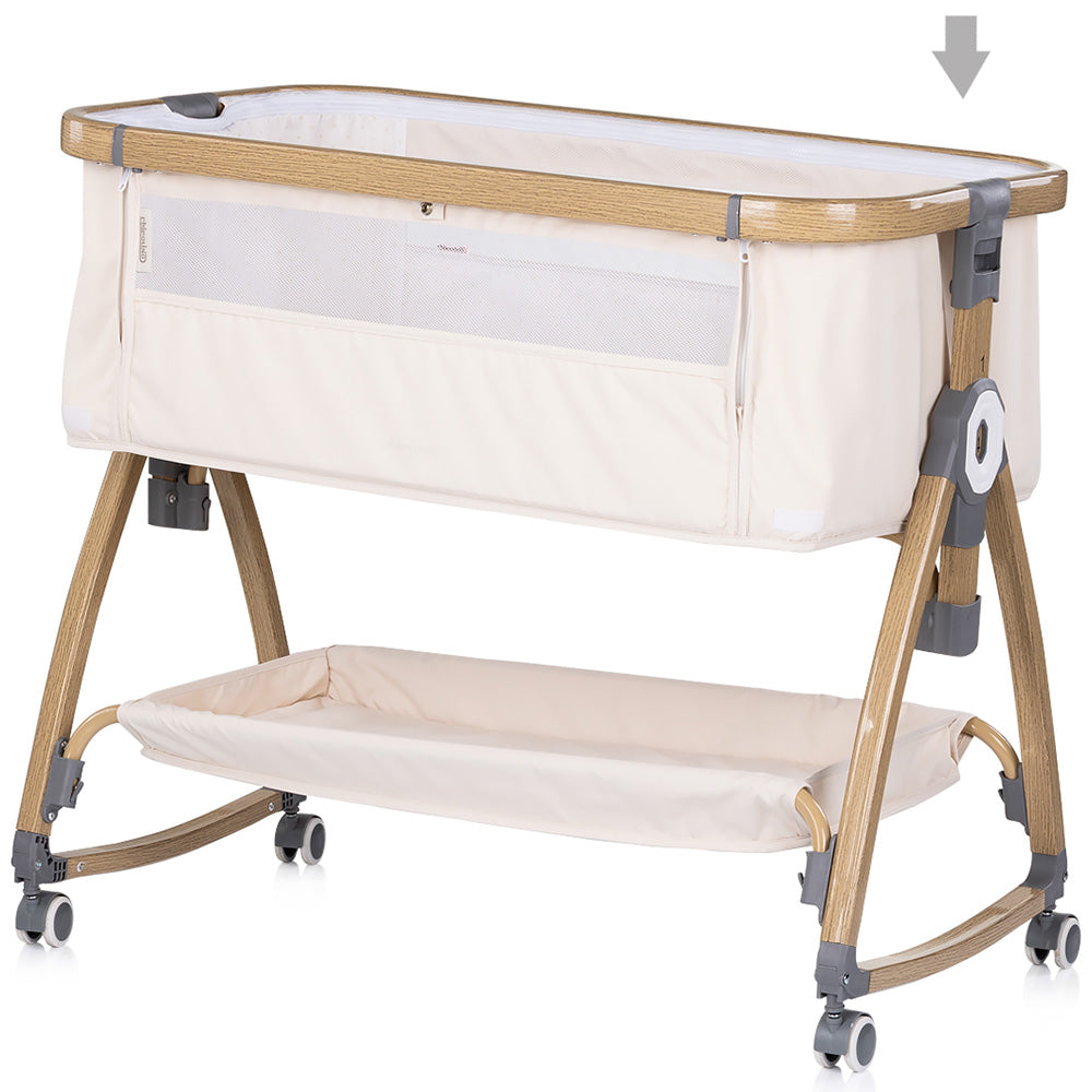 Chipolino Patut co-sleeper Charisma cu laterala culisanta 0m+ Cashmere wood