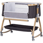 Chipolino Patut co-sleeper Charisma cu laterala culisanta 0m+ Charcoal wood
