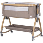 Chipolino Patut co-sleeper Charisma cu laterala culisanta 0m+ Latte wood