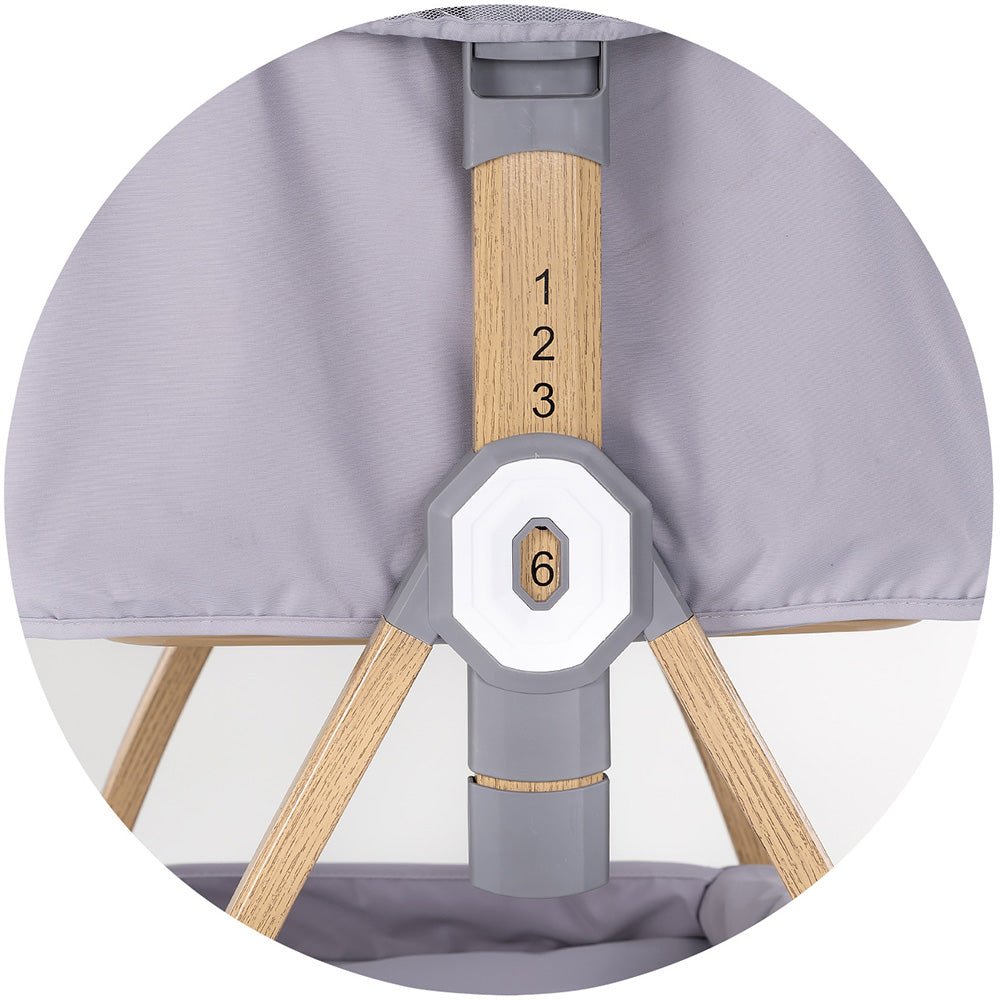 Chipolino Patut co-sleeper Charisma cu laterala culisanta 0m+ Platinum wood